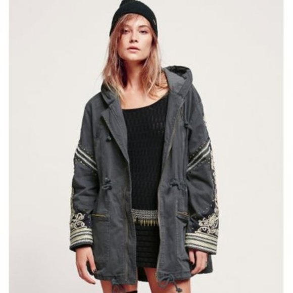 Free People Jackets & Blazers - COPY - Free People Golden Quills Military Parka